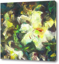   Картина этюд с цветком лилии