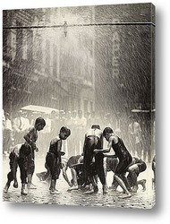   Картина Мальчишки собирающие монеты на улице,Нью-Йорк.