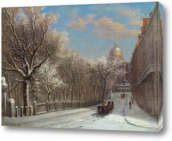   Картина Парк-стрит в зимний период, Бостон