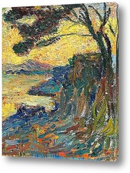   Картина Закат на берегу залива