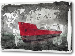   Картина Грузовое судно