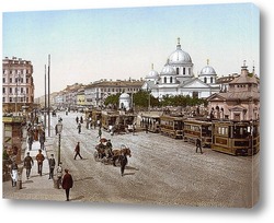    Вид на Знаменскую церковь на Невском проспекте в Санкт-Петербурге