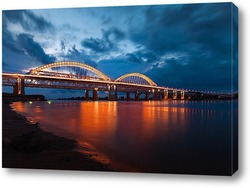  Картина Современный мост через реку