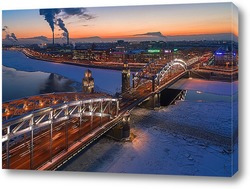   Картина Большеохтинский мост (мост Петра Великого)