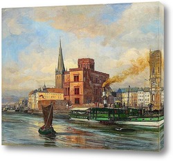  Картина Дюссельдорф, пароход Бисмарк 