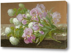   Картина Ирисы и гортензии