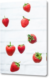  Картина Strawberry berry levitating on a white background
