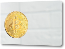   Картина Gold Bitcoin on a white background