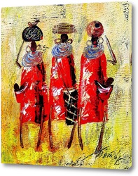   Картина Африканцы в красном.