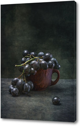   Картина Виноград в коричневой чашке