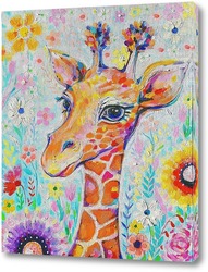   Картина Жираф в цветах