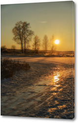   Картина "Зимний теплый закат".