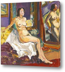   Картина Сидящая обнаженная в зеркале