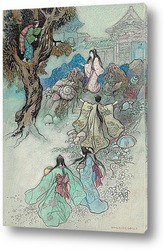  Медсестра, Зеленая ива и другие книжные иллюстрации японских ска