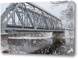   Картина зимний мост