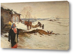    Русская деревенская сцена 