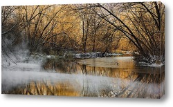  Бурный ручей в осеннем лесу