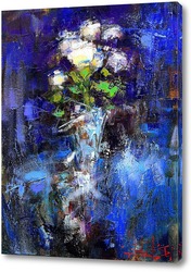   Картина Розы на синем