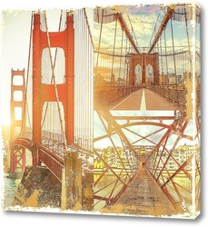   Картина Мосты на рассвете