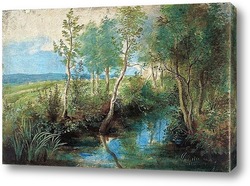   Картина Пейзаж с ручьем