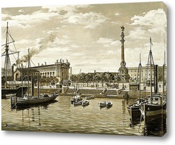   Картина Старая Барселона. Порт