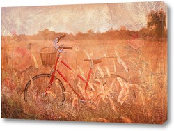   Картина Велосипед в поле