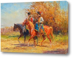   Картина Солдаты верхом на лошадях