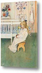   Картина Девочка с желтыми тюльпанами
