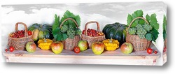    Осенняя панорама с фруктами и овощами