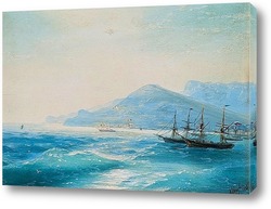   Картина Корабли у берега.
