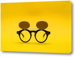   Картина Солнцезащитные очки с двойным стеклом на желтом фоне
