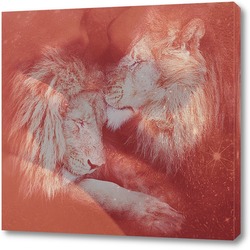   Картина Влюбленные львы