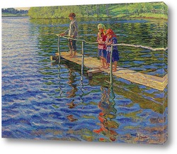   Картина Рыбалка на реке