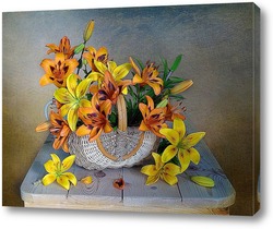   Картина Корзинка с букетом лилий