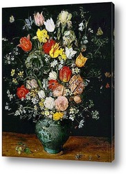  Картина Букет цветов в голубой вазе