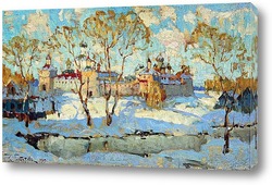   Картина Русский монастырь зимой