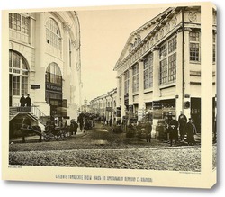   Картина Средние городские ряды, Хрустальный переулок. 1866 год
