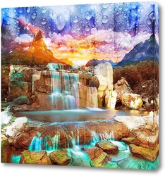   Картина Голубой водопад