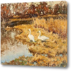   Картина Пейзаж с двумя гусями, 1924