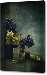    Натюрморт с виноградом и коасным вином