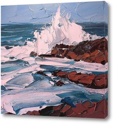   Картина Морские волны возле скал