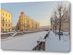  Утренний снегопад. Красногвардейский мост.