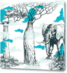   Картина Идущий слон