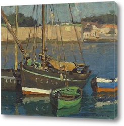   Картина Четыре лодки вдоль гавани