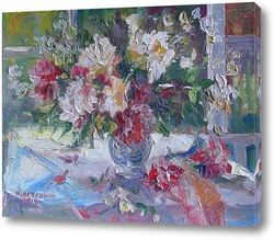   Картина Цветы на веранде