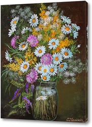  Букет цветов в фарфоровой вазе.