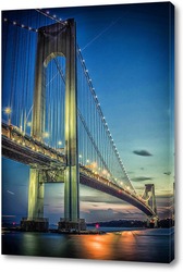   Картина Verrazano-Narrows Bridge мост на закате