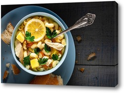   Картина Куриный суп с макаронами