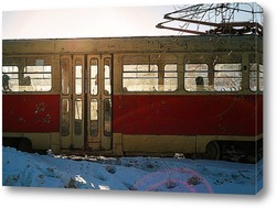  Old tram. Пенсионер.