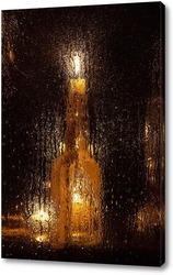   Картина Свечи за мокрым стеклом.